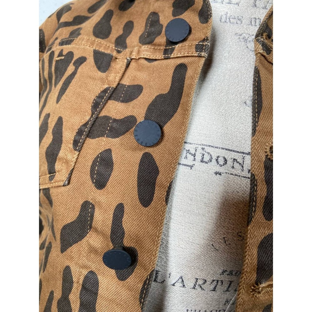 NWT L’AGENCE Celine Cheetah Print Denim Jacket Size S MSRP $365 - Picture 8 of 9